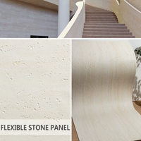Panneau mural extérieur imperméable en pierre souple MCM Travertin, dalle artificielle en argile, carrelage mural flexible en pierre pour la décoration