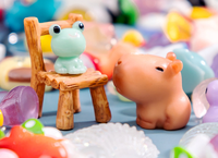 Mixte 100pcs dessin animé jouet résine ferme forêt petite mer créature animaux miniatures pour maison de poupée décoration mini choses figure