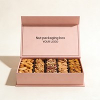 Boîte d'emballage alimentaire personnalisable et écologique en carton recyclable avec logo, encre à base de soja, pour noix, chocolat frais, biscuits, avec séparateur