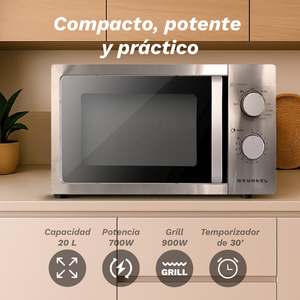 Grunkel Forno a Microonde 20L con Grill in Acciaio Inox 700W - Product Image 5