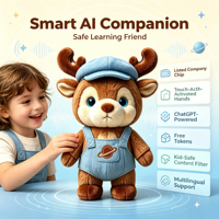 Jouet en peluche interactif intelligent en forme de renne, animal en peluche AI parlant et dansant, peluche douce, décoration de Noël, cadeau