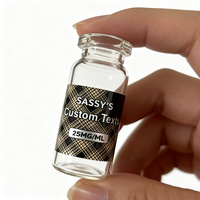 Étiquettes autocollantes personnalisées en vinyle durable, écologiques, résistantes à la chaleur, de qualité alimentaire, pour bouteilles de 3 ml, 5 ml, 10 ml, avec finition gaufrée à chaud