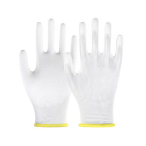 ถุงมือคลีนรูมอื่นๆ สีขาว เคลือบ PU ที่ฝ่ามือ ป้องกันไฟฟ้าสถิต ระบายอากาศได้ ไม่ใช้แล้วทิ้ง ขนาด M สำหรับใช้ในโรงงานอิเล็กทรอนิกส์ - Product Image 1