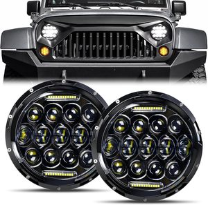 ไฟหน้า LED ทรงกลมขนาด 7 นิ้ว, ได้รับการรับรองมาตรฐาน DOT รุ่น H6024 ไฟสูง/ต่ำ พร้อมไฟ DRL ตัวเรือนสีดำ ใช้ได้กับรถจี๊ปแรงเลอร์ <span class=keywords><strong>JK</strong></span>/JKU/TJ/LJ/CJ - Product Image 3