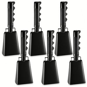 Top Quality Custom Cowbell with Handle Miniature Metal Cowbell for Drum Game Wedding Cheering <b>Cow</b> <b>Bells</b> - Product Image 3