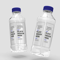 Étiquette autocollante transparente personnalisée en PET pour bouteilles d'eau et enveloppes