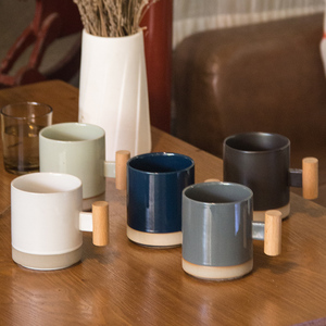 <span class=keywords><strong>Tazza</strong></span> da caffè Cappuccino in stile <span class=keywords><strong>giapponese</strong></span> da 12 once <span class=keywords><strong>tazza</strong></span> in ceramica cinese con manico in legno - Product Image 2