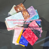 Set Ubin Tekstur Marmer Mahjong Amerika Berlapis-lapis untuk 4 Pemain, Permainan Hiburan Keluarga, Akrilik Premium, Estetika Rumah
