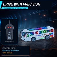 Mini Bus Touristique Électrique Jouet 27 MHz avec Système d'Éclairage Dynamique Incroyable pour Interaction Parent-Enfant Amusante