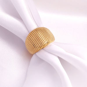 Bague large pour homme, style européen imposant, à motif de points, anneaux bombés épais, bague de championnat de <span class=keywords><strong>basketball</strong></span>, or 18 carats, acier inoxydable, bijoux - Product Image 3