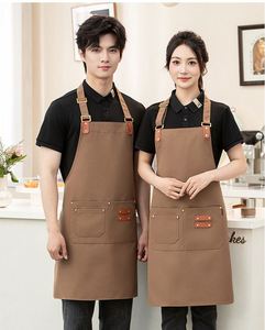 ผ้ากันเปื้อนกันน้ำแบบไม่มีแขน สไตล์เกาหลี สำหรับผู้ใหญ่  ปรับแต่งโลโก้ได้ เหมาะสำหรับงานจัดเลี้ยง ร้านกาแฟ เบเกอรี่ ร้านขายกาแฟ ชานม ซูเปอร์มาร์เก็ต - Product Image 2