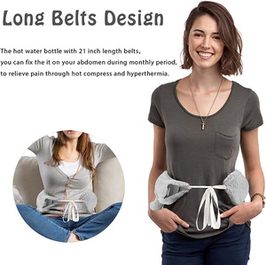 Gebreide extra lange warmewaterkruik met hoes 72 cm Luxe thermotherapie 2L Zuiver natuurlijk rubberen slang warmewaterkruik voor de nek - Product Image 2