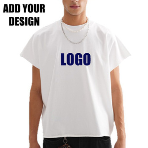 Camisetas de algodón lisas de manga corta al por mayor, camisetas informales con cuello redondo para hombre, ropa con logotipo impreso, camisetas personalizadas para hombre - Product Image 2