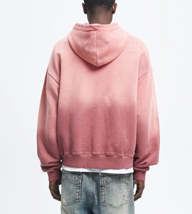 Personalizado hombres Vintage 100% algodón contraste puntada en blanco peso pesado de gran tamaño Sun Faded ácido piedra lavado desgastado fábrica de sudaderas <span class=keywords><strong>con</strong></span> capucha - Product Image 2