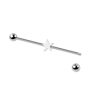 Vente en gros de <span class=keywords><strong>bijoux</strong></span> de <span class=keywords><strong>piercing</strong></span> pour oreilles en acier inoxydable unisexe, forme d'étoile, long, pour le pont de l'oreille - Product Image 3