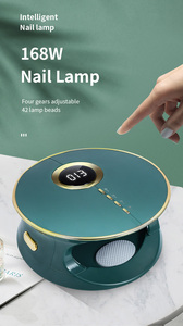 Lampe à ongles intelligente 168W, 42 perles, 4 minuteries, éclairage à 180 degrés, <span class=keywords><strong>base</strong></span> amovible pour salon de manucure - Product Image 3