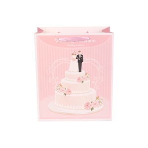 FB25 Eleganti Sacchetti Bomboniera con Design Silhouette di Coppia, Sacchetti Regalo in Carta <span class=keywords><strong>Rosa</strong></span> e Viola per Eventi Nuziali - Product Image 3