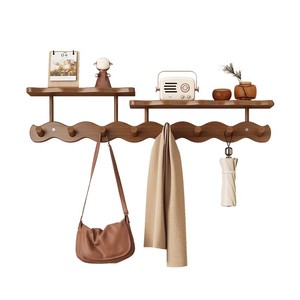 Wave-shaped entryway <b>coat</b> rack, wall <b>hooks</b>, front door <b>coat</b> rack, key and bag storage <b>hooks</b> - Product Image 5