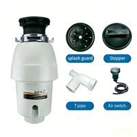 Broyeur de déchets alimentaires électrique domestique Bone-Hammer 1/2HP haute vitesse en acier inoxydable compact avec technologie Multigrind BH76 Air