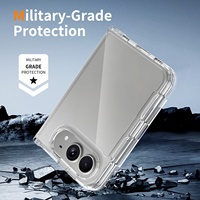 Coque de protection transparente anti-jaunissement pour iPhone Duo, avec rabat gauche-droite, antichoc, effet cristal clair