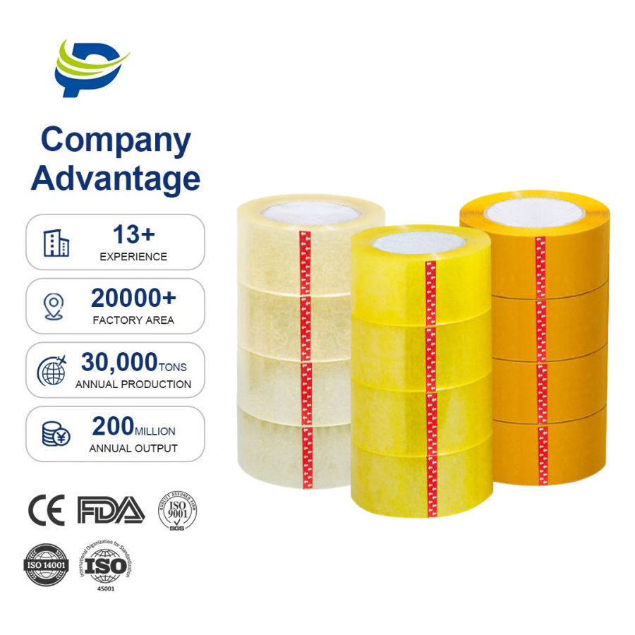 Custom Carton Sealing Adhesive Box Shipping Packaging Sticky BOPP Parcel Transparent OPP Clear Packing Tape With Logo