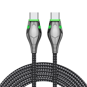 Cable <span class=keywords><strong>de</strong></span> Carga Rápida con Forma <span class=keywords><strong>de</strong></span> Cabeza <span class=keywords><strong>de</strong></span> Serpiente, Indicador LED Verde Dual, Cable <span class=keywords><strong>de</strong></span> Datos Tipo-C con Trenzado <span class=keywords><strong>de</strong></span> Nailon y Aleación <span class=keywords><strong>de</strong></span> Zinc para Teléfono y Portátil - Product Image 1