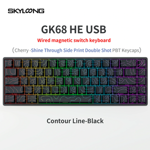 <span class=keywords><strong>Skyloong</strong></span> คีย์บอร์ด GK68แบบมีสายมีสวิตช์แม่เหล็กมีไฟ RGB backlit คีย์บอร์ดแบบกลไกพร้อมฝาครอบคีย์บอร์ดแนวเส้นพิมพ์แบบหันหน้าไปทางทิศใต้ - Product Image 2