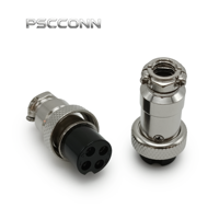 Connecteur circulaire PSCCONN série GX GX16, 2, 3, 4, 5, 6, 7, 8, 9, 10 broches, métallique, fileté, industriel, droit, pour aviation
