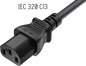 Cable de alimentación estándar Enchufe europeo de 2 pines UE con conector IEC C13 cable de alimentación