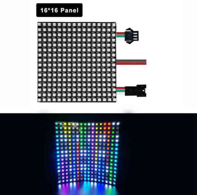 WS2812B RGB LED Digital Flexible Individually Addressable Panel Light Ws2812 8x8 Module Matrix Screen Dc5v
