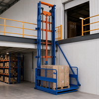 Plateforme élévatrice hydraulique de haute qualité pour rails de guidage, petit élévateur de marchandises pour entrepôt, monte-charge intérieur à faible coût