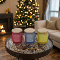 Meilleures ventes de décorations de Noël de luxe Bougie parfumée avec logo personnalisé Bougies en verre avec mèche en coton