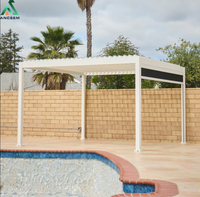 Pergola à lames orientables en aluminium ANCSEM, abri de voiture, système de toiture imperméable pour l'extérieur, abri de stationnement, montage multi-applications, sur mesure