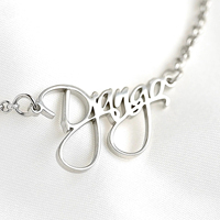Collar con Nombre Personalizado, Chapado en Oro de 18K, Acero Inoxidable, Resistente al Agua, Joyería con Placa de Nombre que No se Deslustra