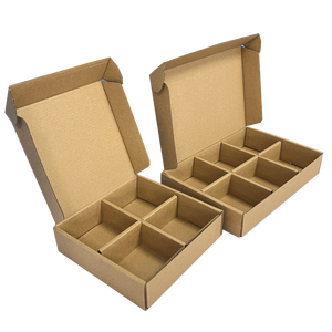 Sinh thái thân thiện Kraft Giấy hộp bưu phẩm với phân vùng chèn cho thương mại điện tử bao bì bán lẻ và giao hàng an toàn - Product Image 1