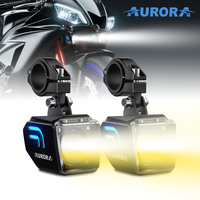 Phares de moto Aurora à LED bicolores pour feux de croisement, feux antibrouillard tout-terrain pour voiture