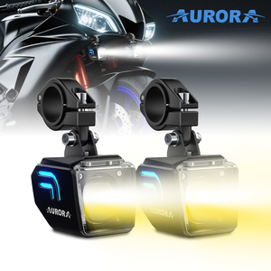 <span class=keywords><strong>Faros</strong></span> Delanteros <span class=keywords><strong>LED</strong></span> Aurora de Doble Color para Motocicleta, Luces <span class=keywords><strong>Antiniebla</strong></span> Todoterreno - Product Image 1