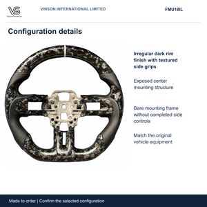 <b>Leather</b> Steering Wheel for Ford mustang Open Center Selected Configuration FMU18IL - Product Image 2