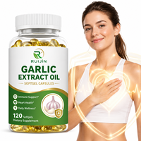 Capsules d'huile d'extrait d'ail en gélules souples, complément alimentaire pour la santé cardiaque, immunitaire, circulatoire, antioxydant, soutien au bien-être, 120 gélules