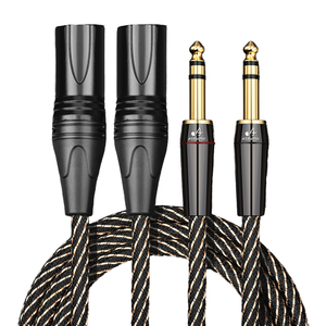 สายสัญญาณเสียง6.5มม. เป็น XLR 4N OFC <span class=keywords><strong>Canare</strong></span> Dual 6.35มม. ไปยัง3Pin XLR คู่สำหรับไมโครโฟนลำโพงมิกเซอร์เครื่องขยายเสียง - Product Image 1