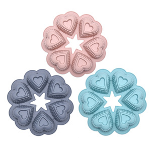 케이크 몰드 여섯 스트레이트 하트 디저트 마카롱 주방 베이킹 팬 베이킹 주방 용품 - Product Image 4