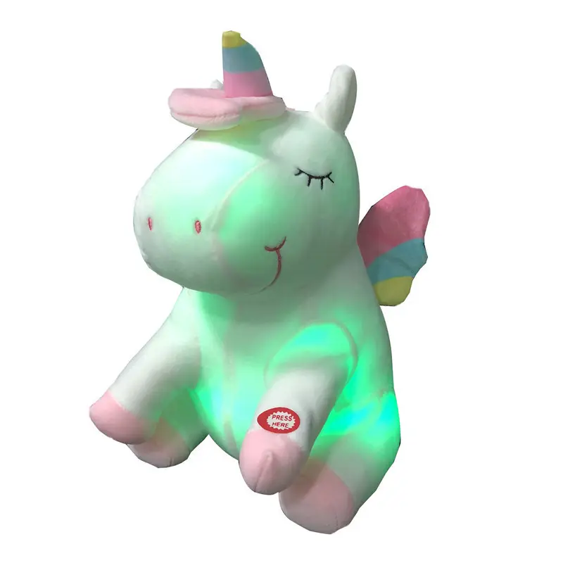 25cm 귀여운 슈퍼 소프트 LED 유니콘 파티 용품 박제 동물 빛 플러시 유니콘 장난감