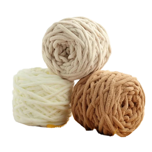 Manta de bebé de ganchillo de hilo de poliéster mezclado de 6 mm, resistente a la abrasión, teñida, para bufanda, bolso, tejido a mano, hilo hilado en anillo - ¡Producto estrella! - Product Image 1