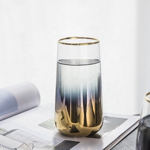 Vaso <span class=keywords><strong>de</strong></span> Agua <span class=keywords><strong>de</strong></span> Lujo con Base <span class=keywords><strong>de</strong></span> Vidrio Dorado y Borde Dorado, Taza <span class=keywords><strong>de</strong></span> Café, Vaso sin Tallo para Leche, Vaso <span class=keywords><strong>de</strong></span> <span class=keywords><strong>Vino</strong></span> - Product Image 4