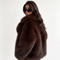 Veste en fausse fourrure épaisse et moelleuse Zeyu Premium pour femmes, grand col rabattu, marron, manteau chaud d'hiver, veste en fausse fourrure écologique pour femmes, ODM/OEM