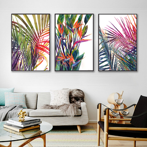Forêt tropicale fleurs feuilles aquarelle plante <span class=keywords><strong>flamant</strong></span> affiche d'art imprimé photo décor mural toile <span class=keywords><strong>peinture</strong></span> décor de maison - Product Image 4