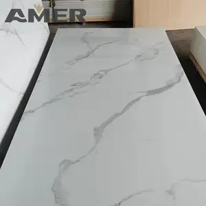 Amer OEM uv board 3d black gold marble like effect shower wall pvc sheet panel 8mm pvc 30 x 60