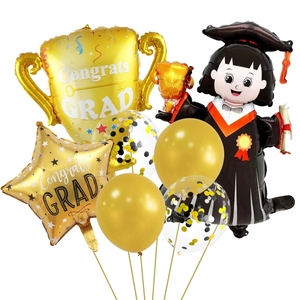Set di Palloncini per Decorazioni Festa di Laurea - Palloncini in Foglio di Alluminio a Forma di Arco Colori Misti per Celebrazioni di Laurea - Product Image 1