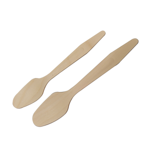 أدوات طعام للتخييم من خشب البتولا البسيط قابلة للتحلل، ملعقة وشوكة وسكين قابلة للتحلل الحيوي، طقم أدوات مائدة للاستخدام مرة واحدة 185 مم للمناسبات - Product Image 5