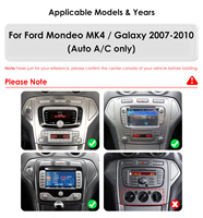 CARUPEZ Autoradio Android IPS 9,7 pouces pour Ford Mondeo MK4 Galaxy 2007-2010, 8 cœurs, DSP, GPS, CarPlay sans fil, Android Auto, caméra de recul